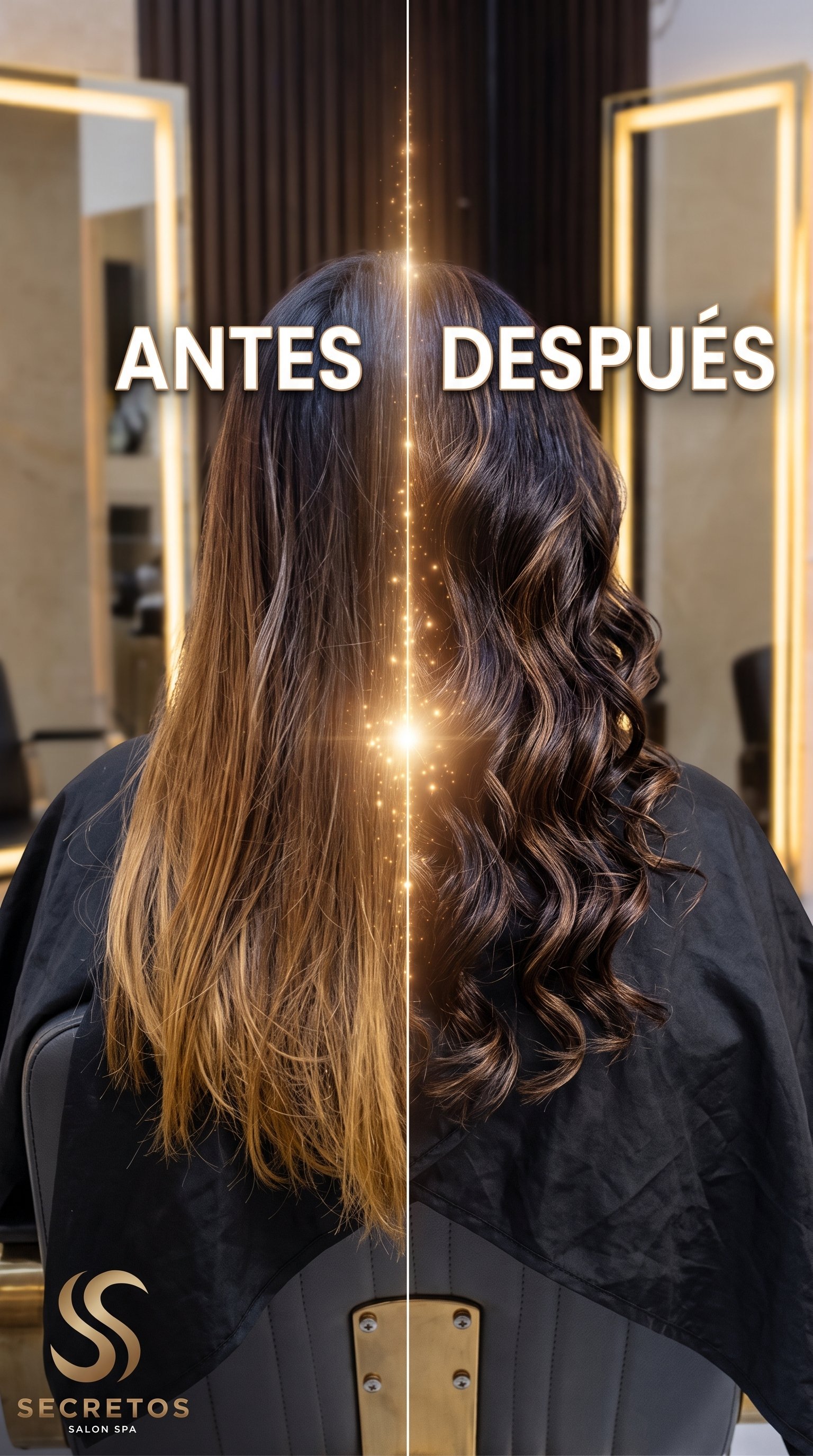 Antes y después de corte y cambio de look