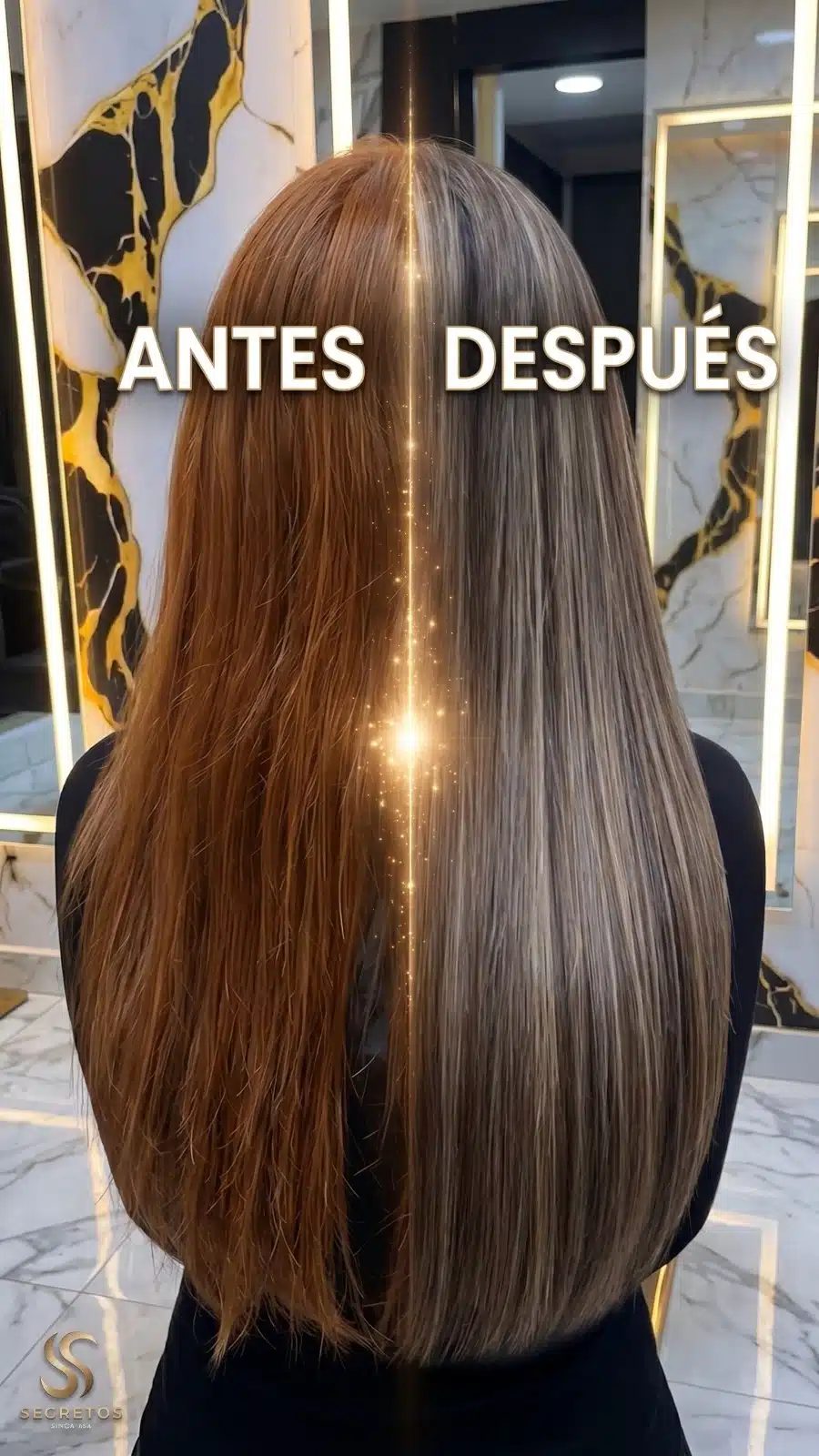 Antes y después de retoque y mechas
